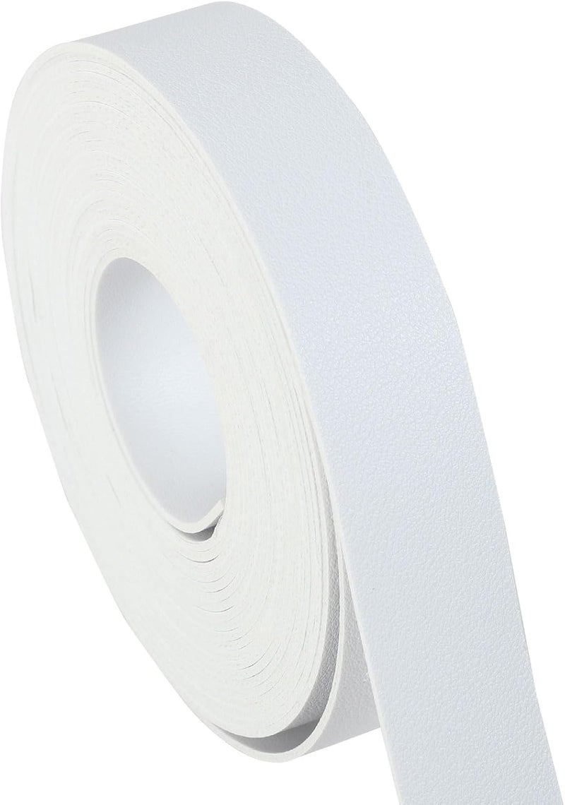CDY Double Sided Leather Straps: 1 Inch Wide 200 Inches Long Leather Strip for DIY Craft Projects Bag Strap Very Suitable Traction Ropes (White) - Image 1